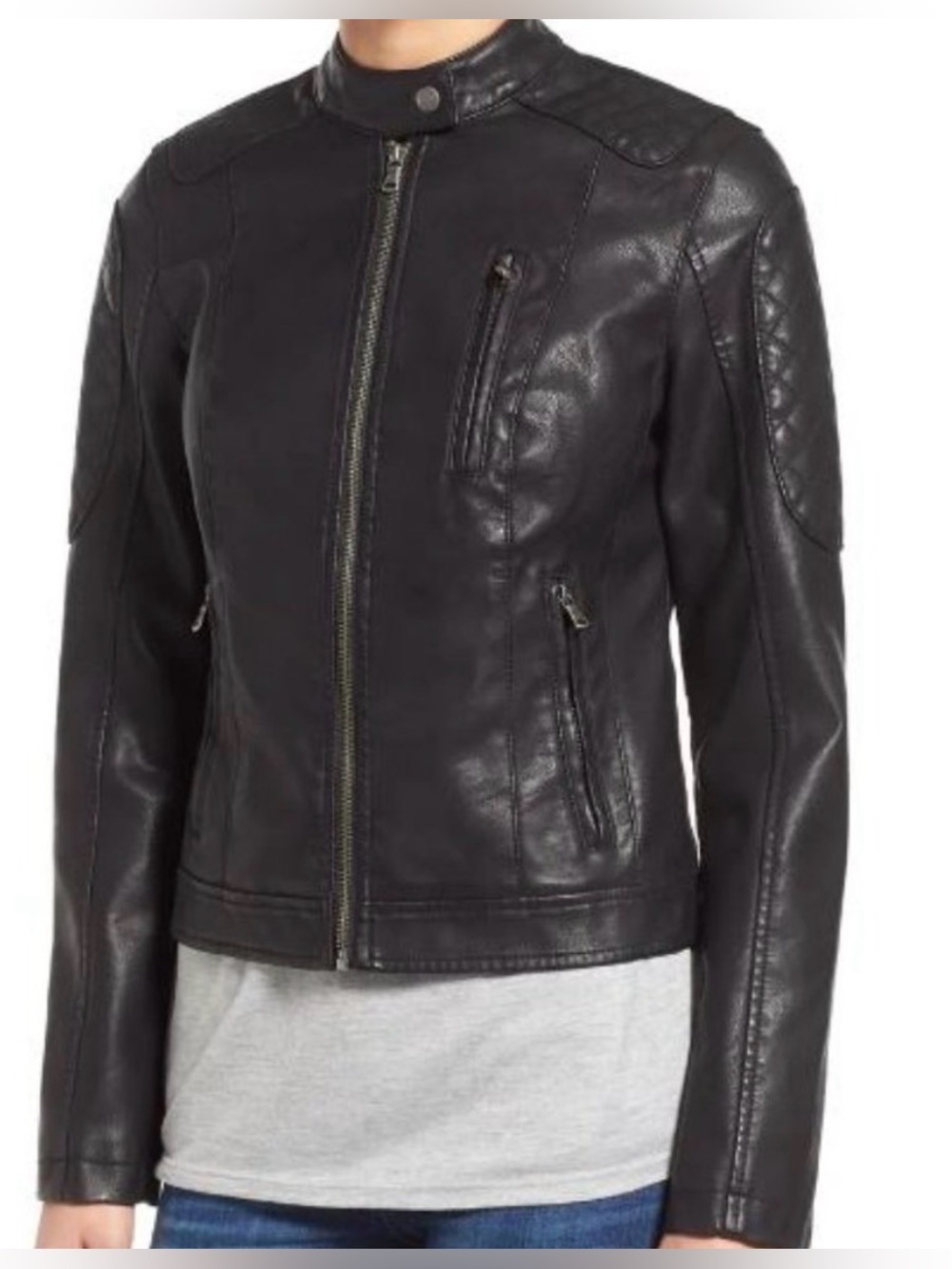 Levi's Quilted Yoke Faux Leather Jacket - Dark Brown